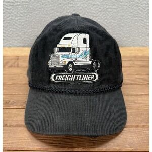 Vintage KC Hat Adult Black Corduroy Snapback Cap Grunge Trucker Faded 80s 90s